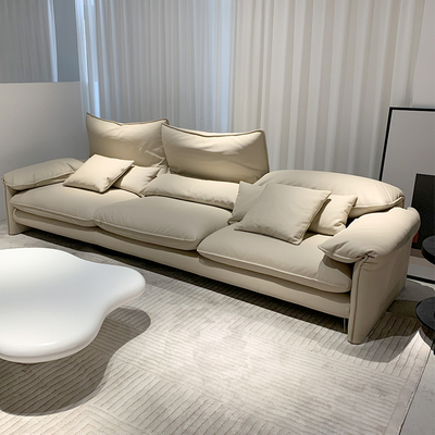 马拉伦加Maralunga真皮高靠背头枕拉伸可调节家庭直排沙发