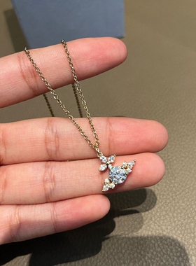 满钻花朵项链手链土星星球吊坠锁骨链颈链手饰女小众设计感全新