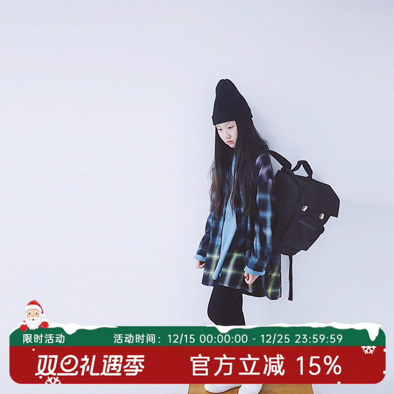 hande原创女童格子设计感衬衫