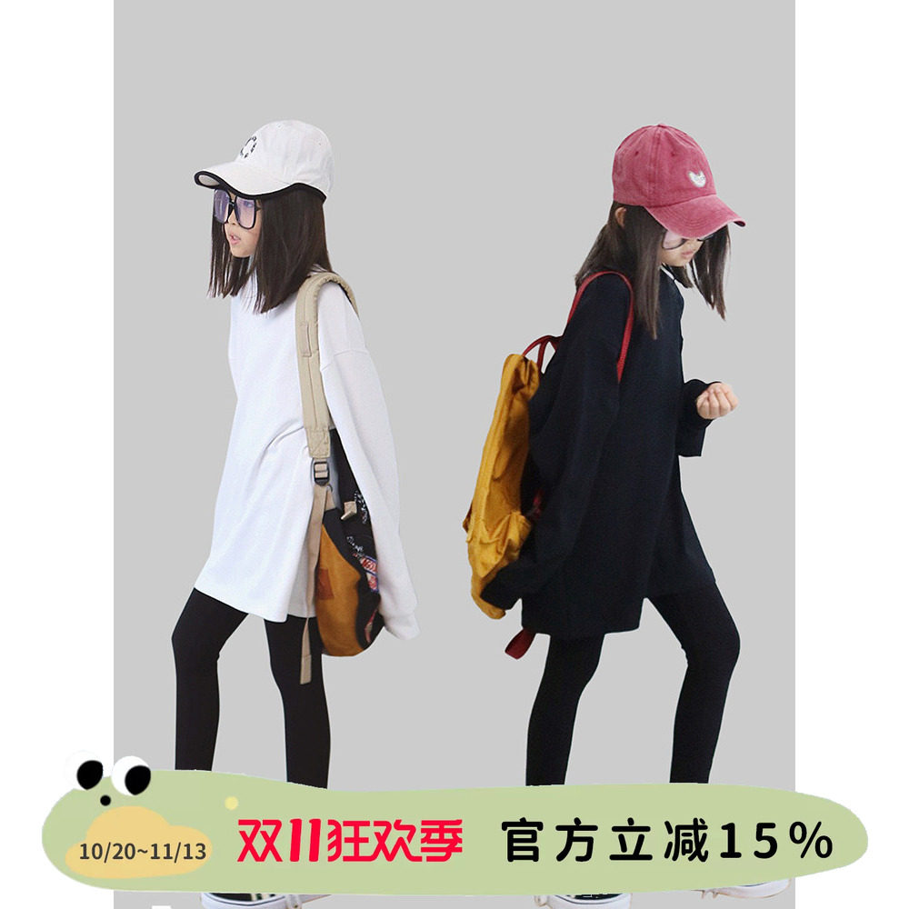 H AND E 原创童装女童打底卫衣圆领长袖2026年早秋新款宽松上衣