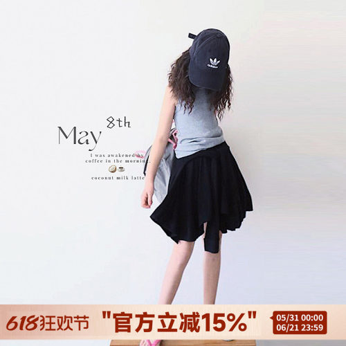 衬衫袖黑色裙裤HANDE裙裤港风