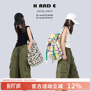 原创童装 2026春季 新款 9分垮裤 军绿色工装 休闲宽松大童女 AND