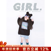 ANDE原创26冬季 新品 女童宝宝圆领长袖 洋气卡通加绒鞋 子卫衣上衣