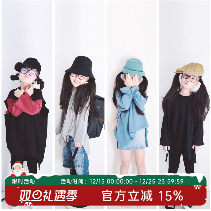 and原创纯色柔软个性风长袖t恤