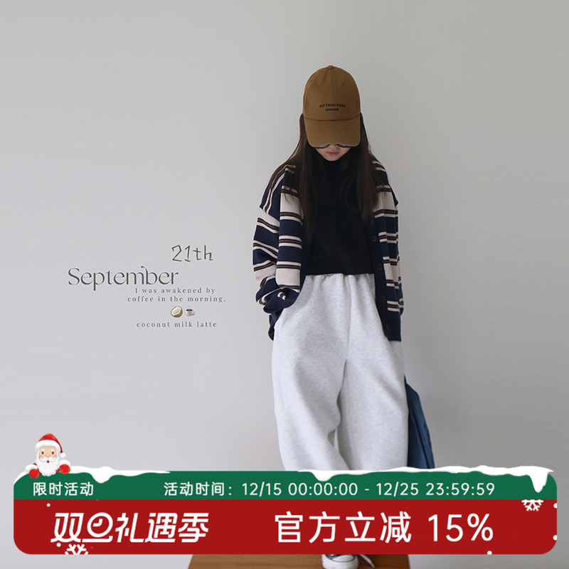 亲子装HANDE条纹开衫时髦