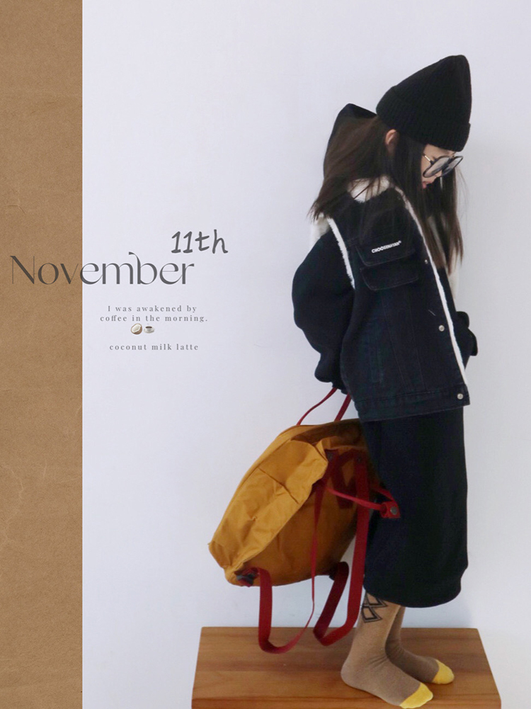 HANDE冬季休闲牛仔兔毛绒马甲