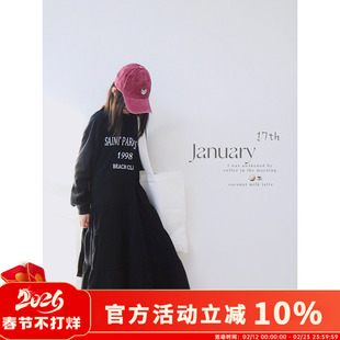 H AND E 原创童装中长款卫衣裙女童2026早秋新款显瘦百搭连衣裙