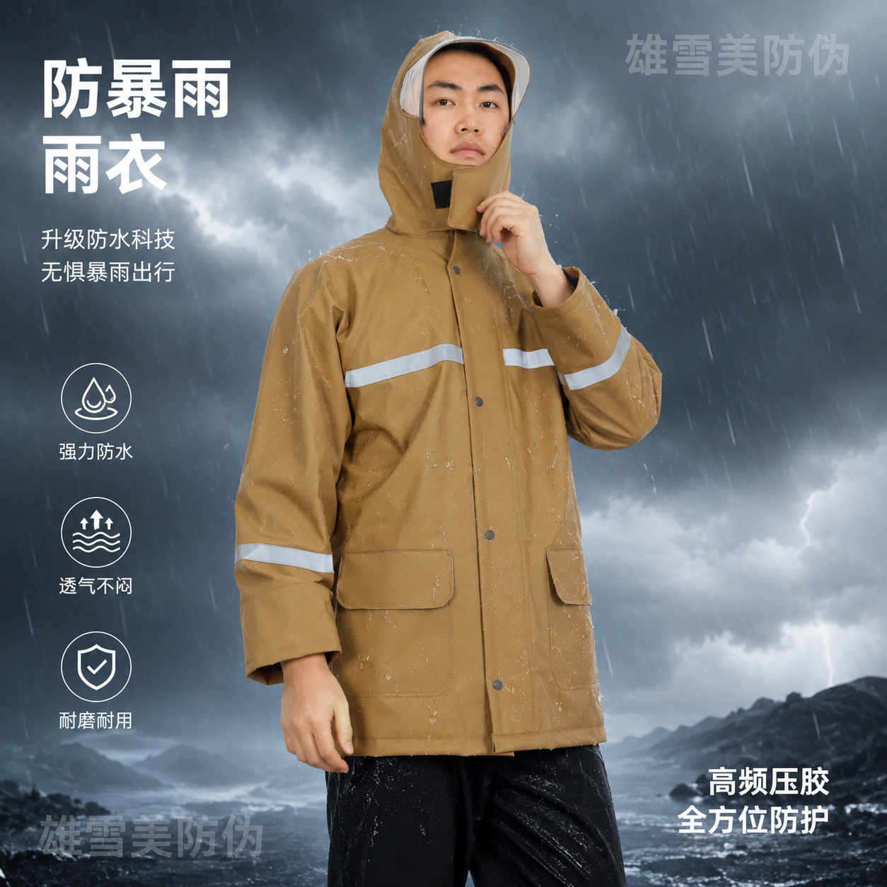 分体防暴雨雨衣雨裤男女电动车劳保外卖骑行防汛加厚成人雨衣上衣