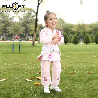 FLUORY巴西柔术道服男女可爱可爱刺绣BJJ GI柔道服儿童专业训练服