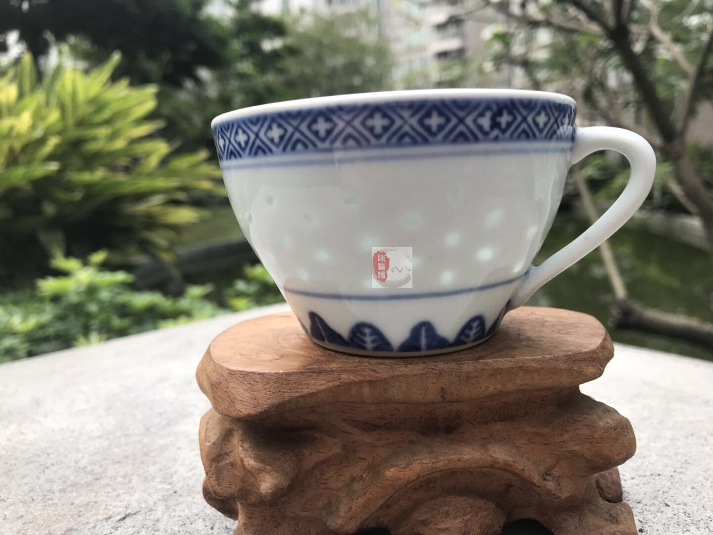 旧款茶具自主实拍1个品杯龙图青花米通碟 中国景德镇款普洱杯包邮