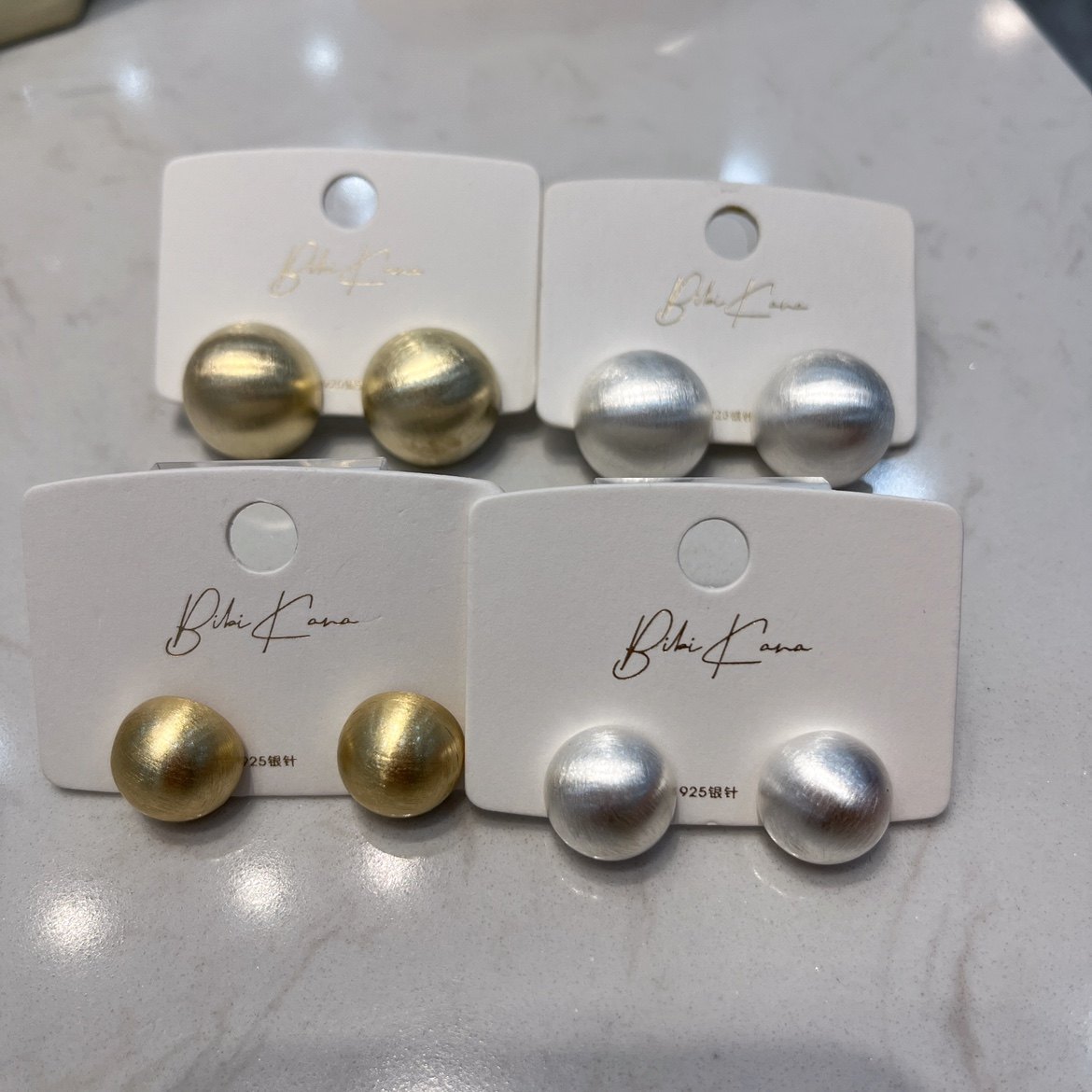 比比卡娜新款金属拉丝圆形圆球耳钉女925银针复古港风欧货耳环,饰品/流行首饰/时尚饰品新,耳钉,淘宝优惠券,粉丝福利购,淘宝优惠卷