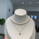 艺达新款 双层叠戴珍珠项四叶草闪钻链颈链女轻奢高级感小众锁骨链