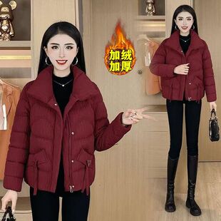 高档短款立领羽绒棉服女冬季新款小个子加厚保暖时尚外套棉衣棉袄