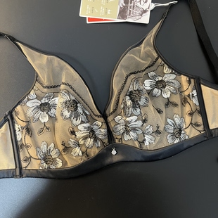 75D金标刺绣蕾丝全罩杯显小软钢圈调整20840585 80B 曼70C 75C