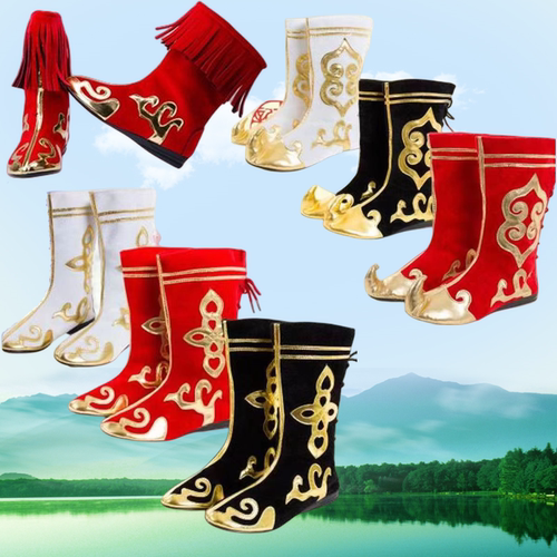 蒙古舞演出女靴男靴古装蒙古靴美猴王藏族靴儿童打鼓鞋民族舞蹈靴