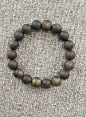 【男士经典】12mm14g奇楠沉香精品老料圆珠单圈手串 自戴送礼