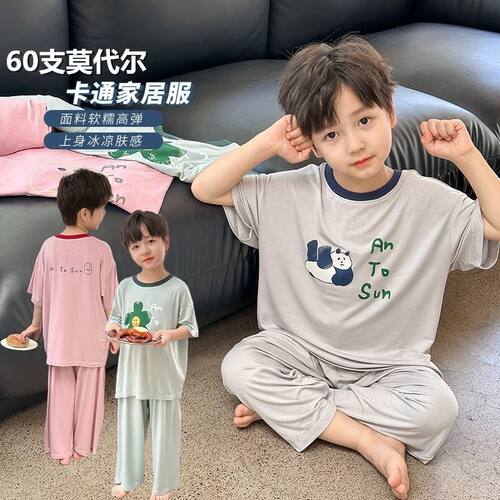 男女童夏季薄款家居服空调服短袖