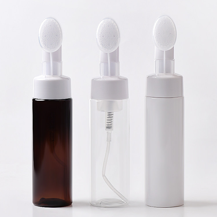 100ml150ml200ml毫升PET透明洁面泡沫瓶硅胶刷头洗面奶慕斯起泡瓶
