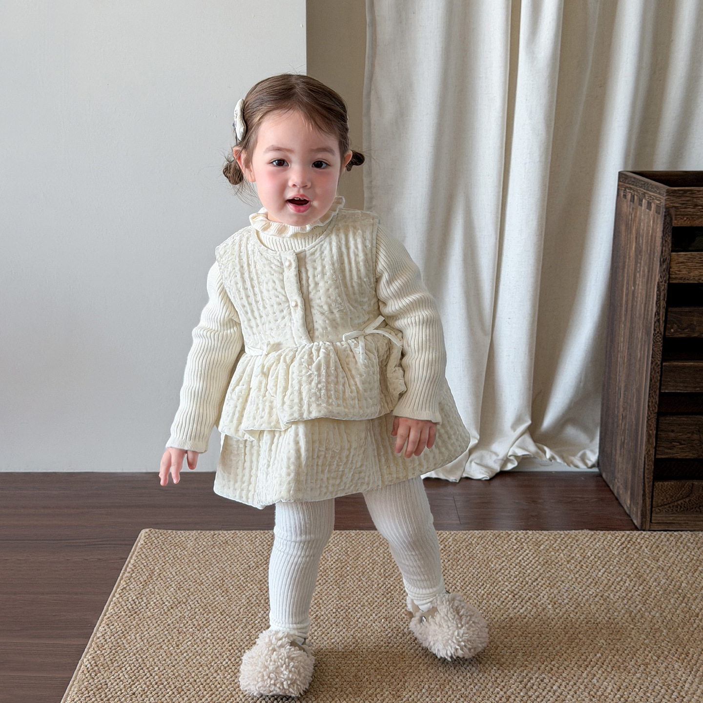 女童连衣裙冬装洋气加绒儿童礼服