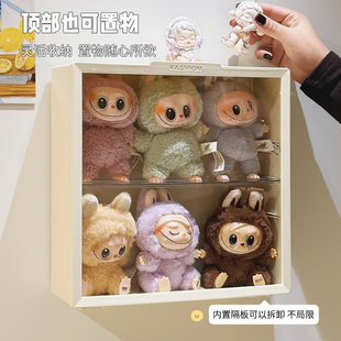 壁挂拉布布挂件展示盒labubu毛绒玩偶搪胶公仔娃娃盲盒手办展示架