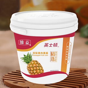维益英士顿凤梨果肉果酱 烘焙原料商用蛋糕夹心吐司抹酱果馅5kg装
