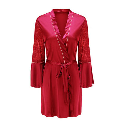 性感睡衣女夏季冰丝薄款火辣火辣高级感蕾丝吊带睡裙大码新款睡袍