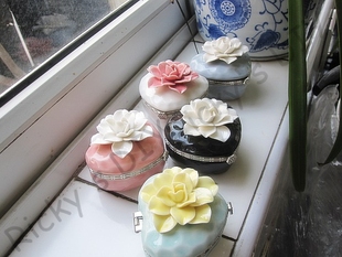 日本francfranc首饰盒 戒指盒喜糖盒 紫草膏盒胭脂盒伴手礼