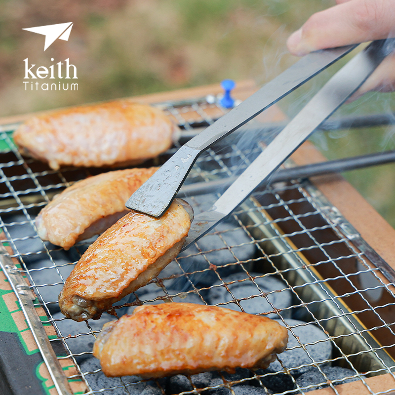 家用精致露营户外纯钛食品夹铠斯
