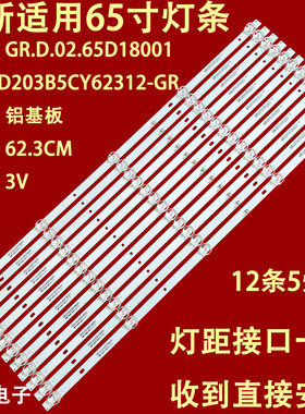适用组装65寸GR.D.02.65D18001 65DOD203B5CY62312-GR灯条12条5灯
