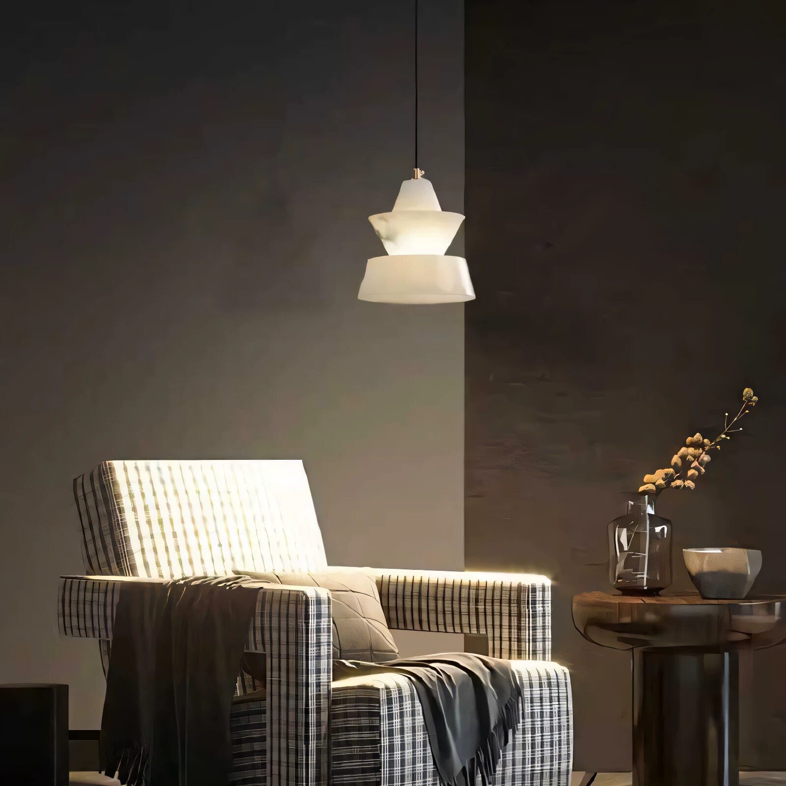 简约现代仿云石吊灯卧室书房小吊灯复式楼梯吊灯设计师创意床头灯