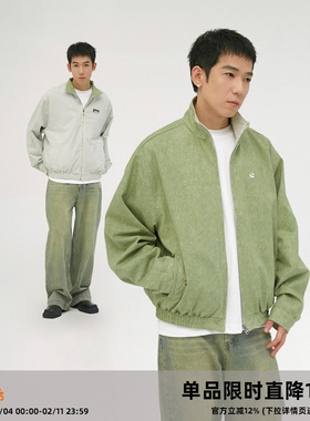 【双面穿•不焦绿】CASD/美式复古做旧工装夹克条纹宽松外套男女