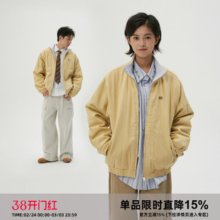 【双面穿】Clamisgold（岚室）香蕉黄*哈灵顿保暖棉服宽松厚外套