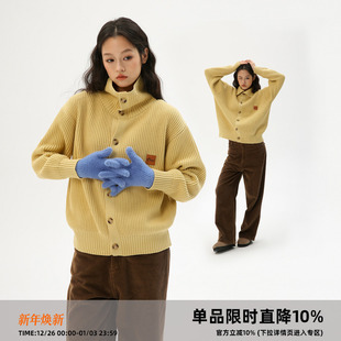 奶酪黄 岚室 Clamisgold 立领毛衣内搭打底针织开衫 抗起球