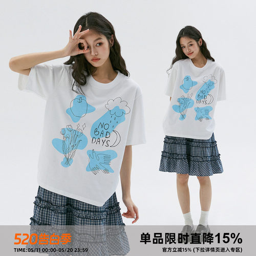 Clamisgold宽松手绘涂鸦短袖T恤