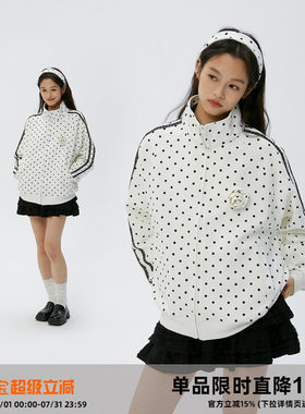 岚室玫瑰波点蕾丝开衫卫衣外套女