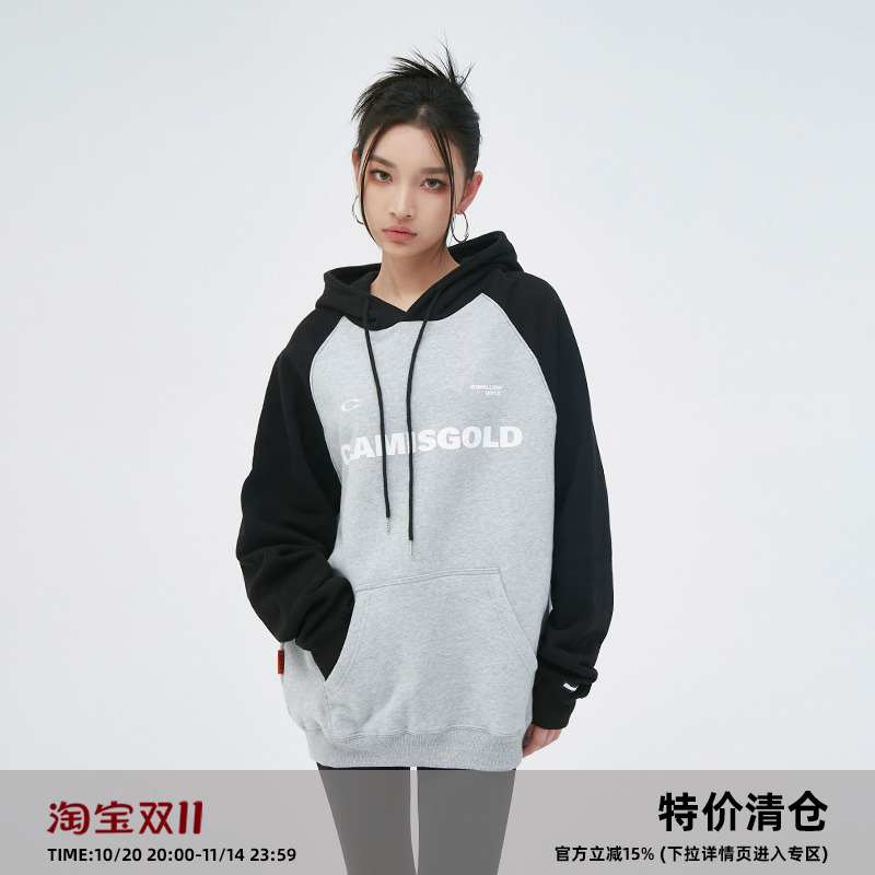 Clamisgold插肩袖连帽卫衣
