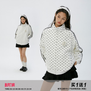 蕾丝花边运动复古立领开衫 玫瑰波点 卫衣外套 Clamisgold 岚室