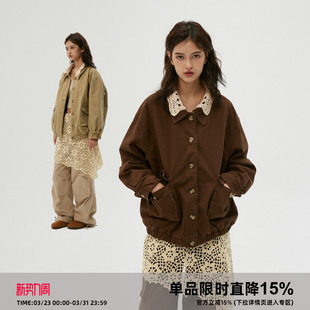 冬季 钩花可拆卸领 做旧雅丹风宽松棉服厚外套 岚室 Clamisgold