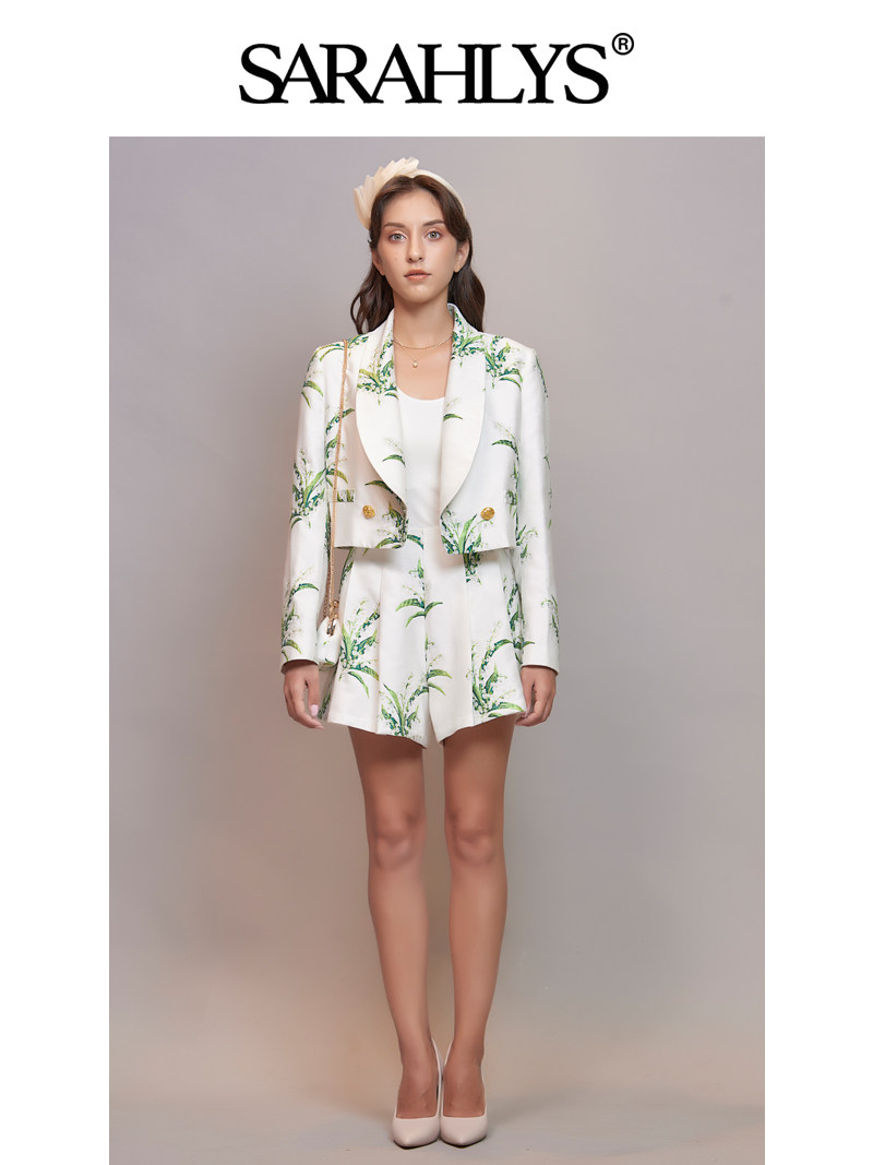 SARAHLYS小众设计师品牌 秋冬新品 气质减龄铃兰花裙裤小西装套装