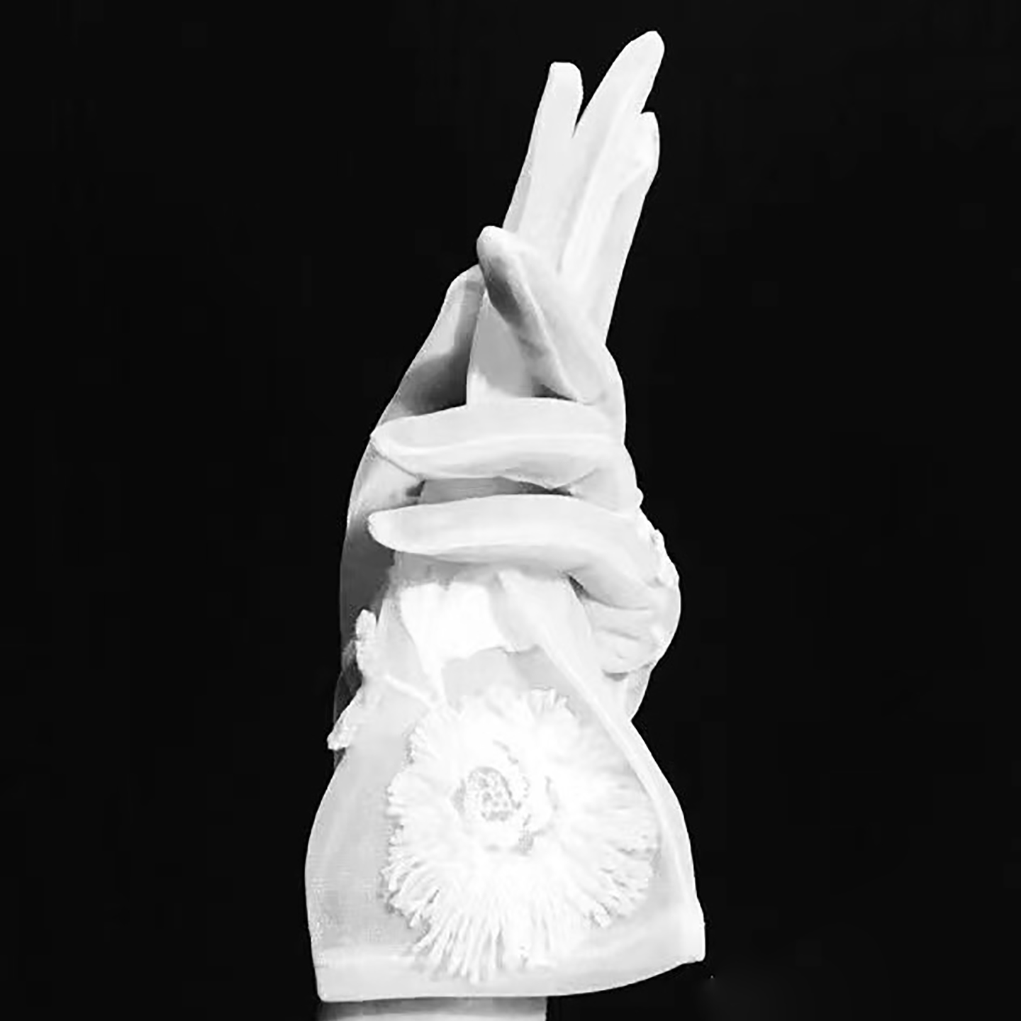 法式高级白色蕾丝婚礼网纱手套