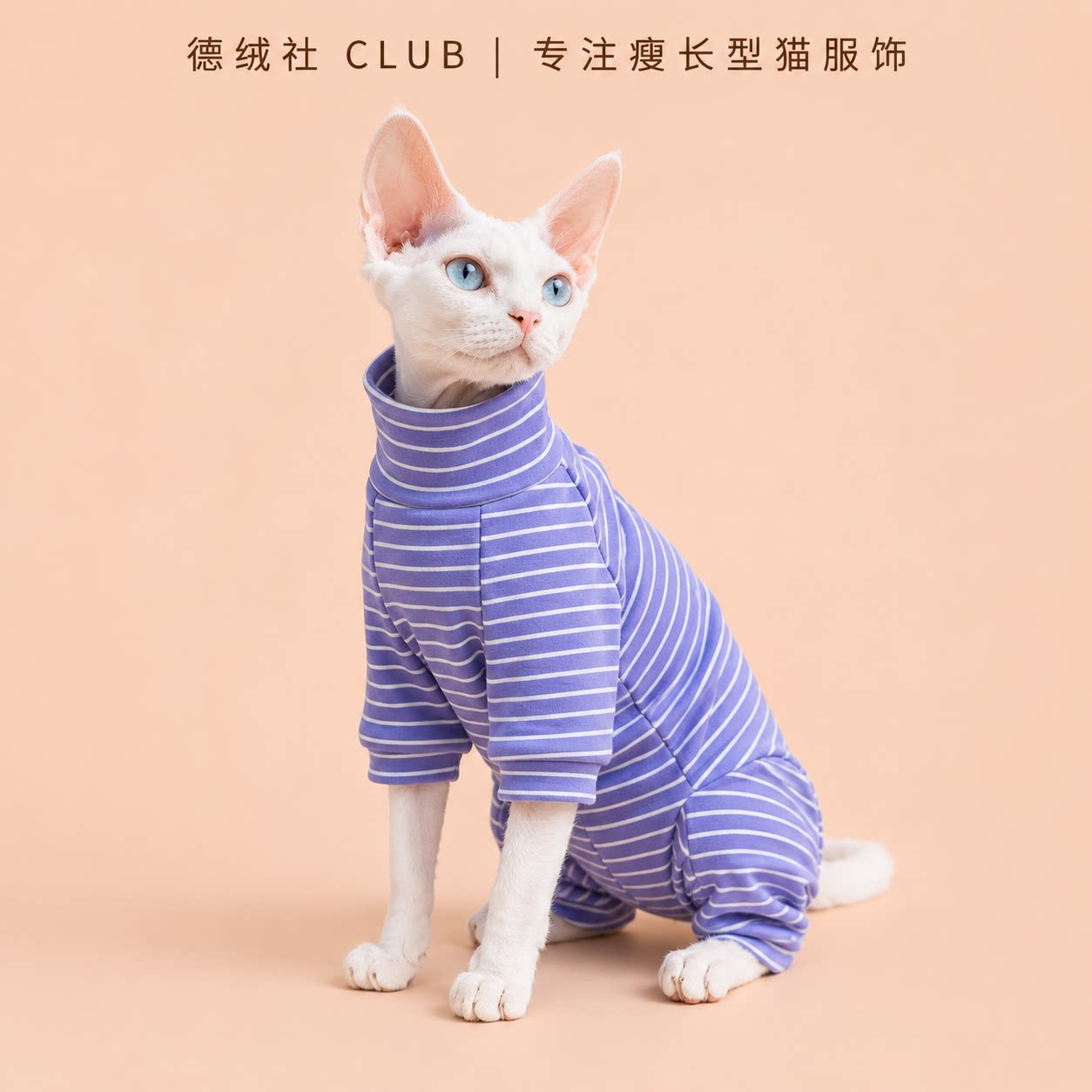 夏季薄款无毛猫条纹护肚四脚衣图片