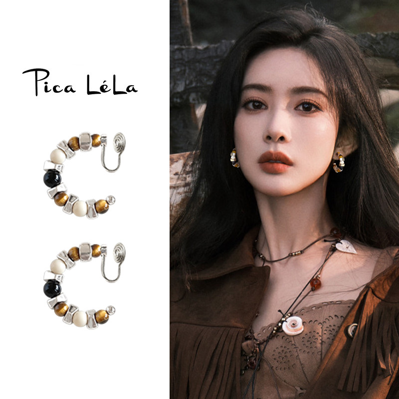 美拉德串珠蚊香盘耳夹女酷帅图片