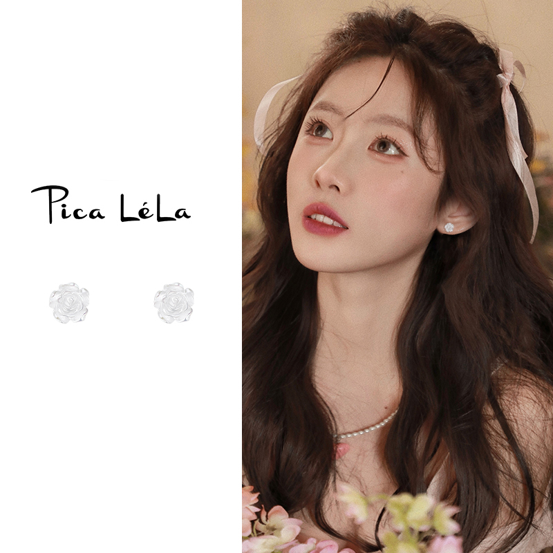 红色山茶花蚊香盘耳夹