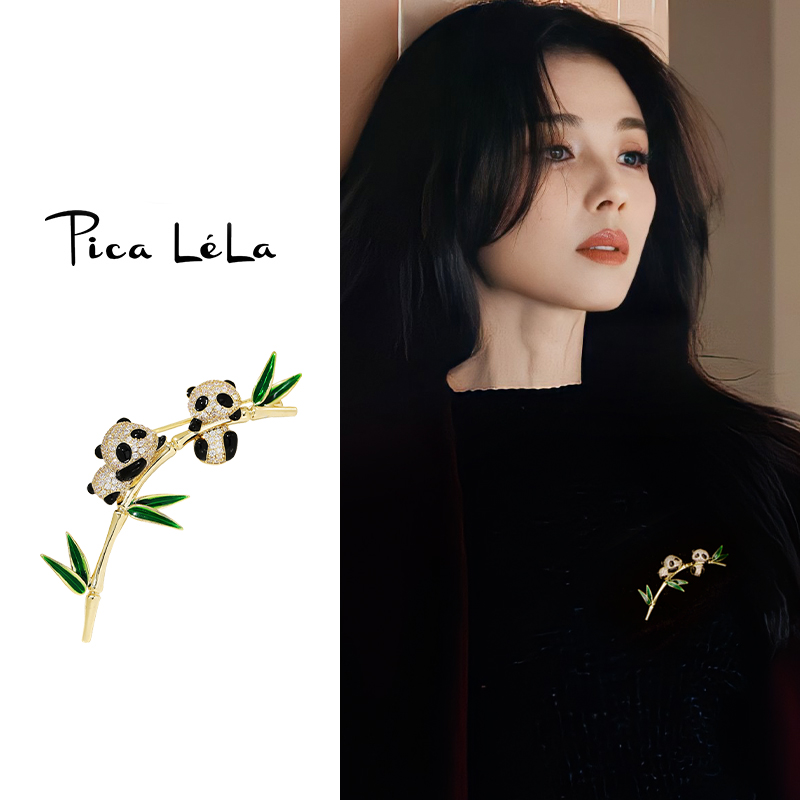 可爱熊猫胸针女设计感小众