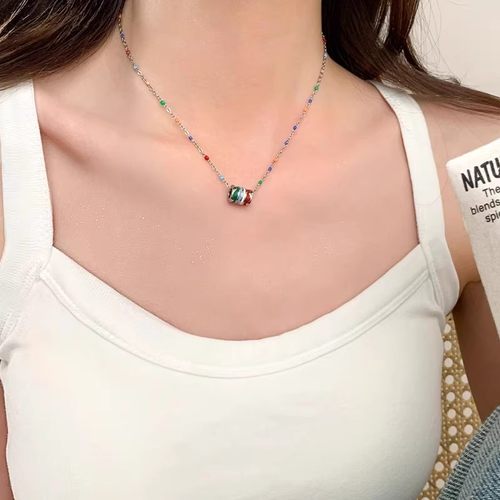 小蛮腰项链女生彩色串珠