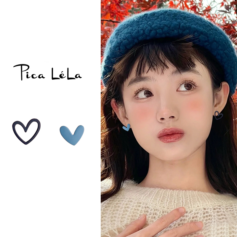 可爱甜美爱心小众耳环女