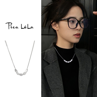 银色项链女新款 毛衣链简约轻奢锁骨链吊坠小众高级感颈链配饰 爆款