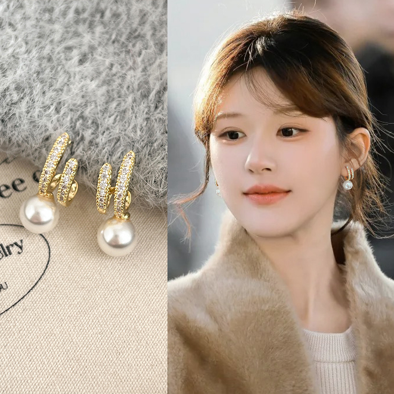法式珍珠款耳环轻奢高级