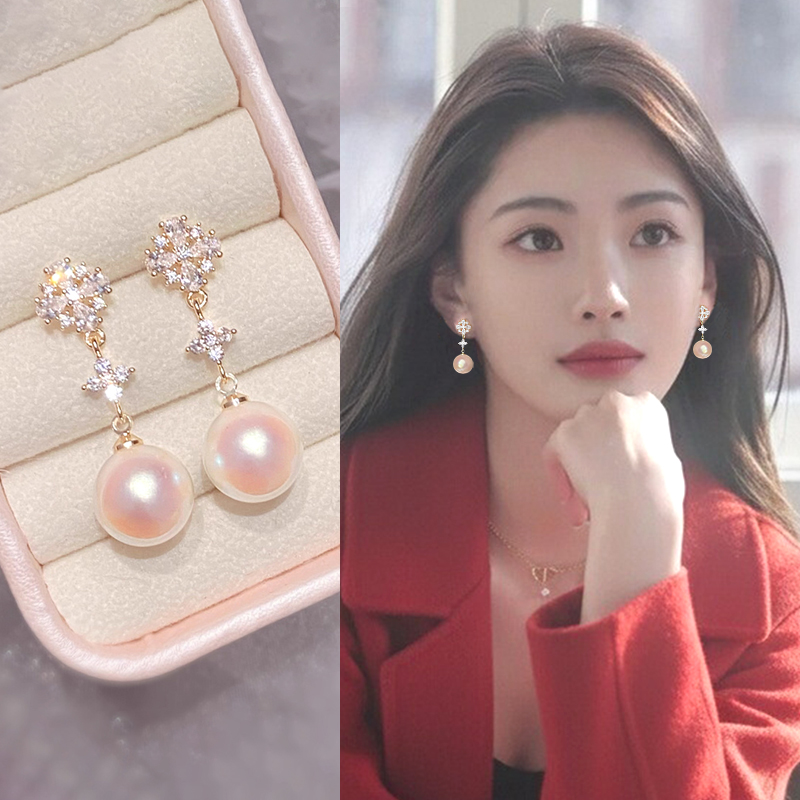 雪花珍珠款蚊香盘耳夹