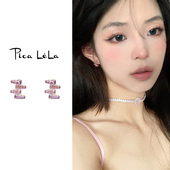 法式 耳饰 简约百搭紫色耳钉女小众设计高级感耳环甜酷精致气质新款